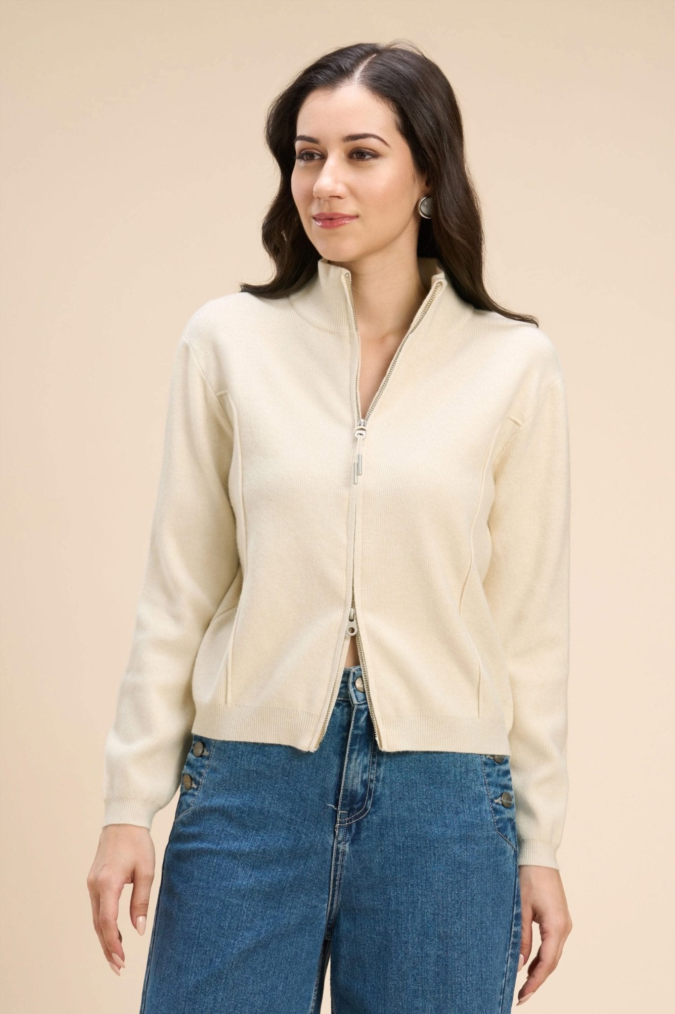 ELIZA CARDIGAN WITH A TWO WAY FRONT ZIP - Sunday Story