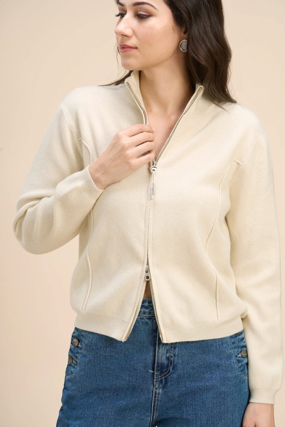 ELIZA CARDIGAN WITH A TWO WAY FRONT ZIP - Sunday Story