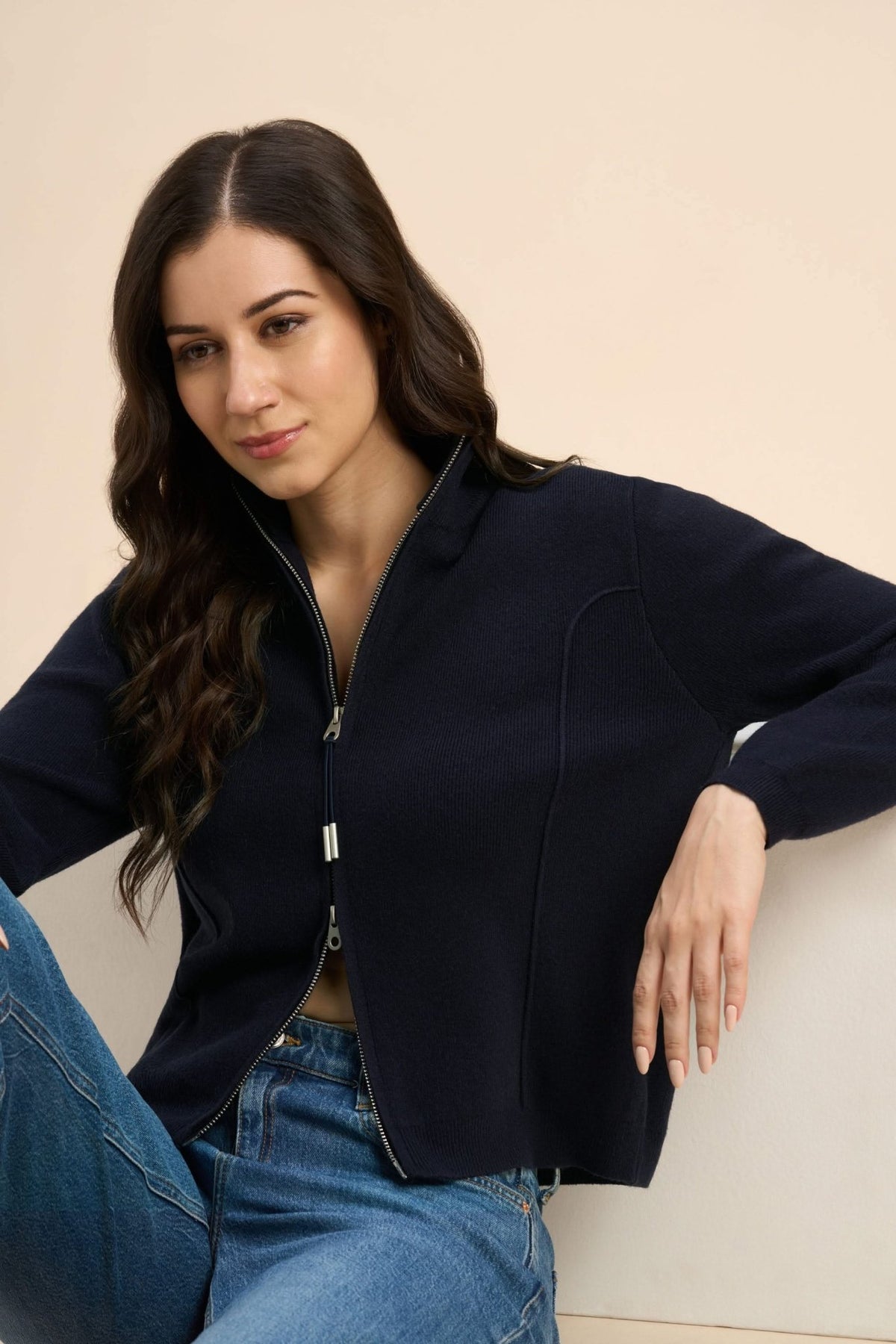 ELIZA CARDIGAN WITH A TWO WAY FRONT ZIP - Sunday Story
