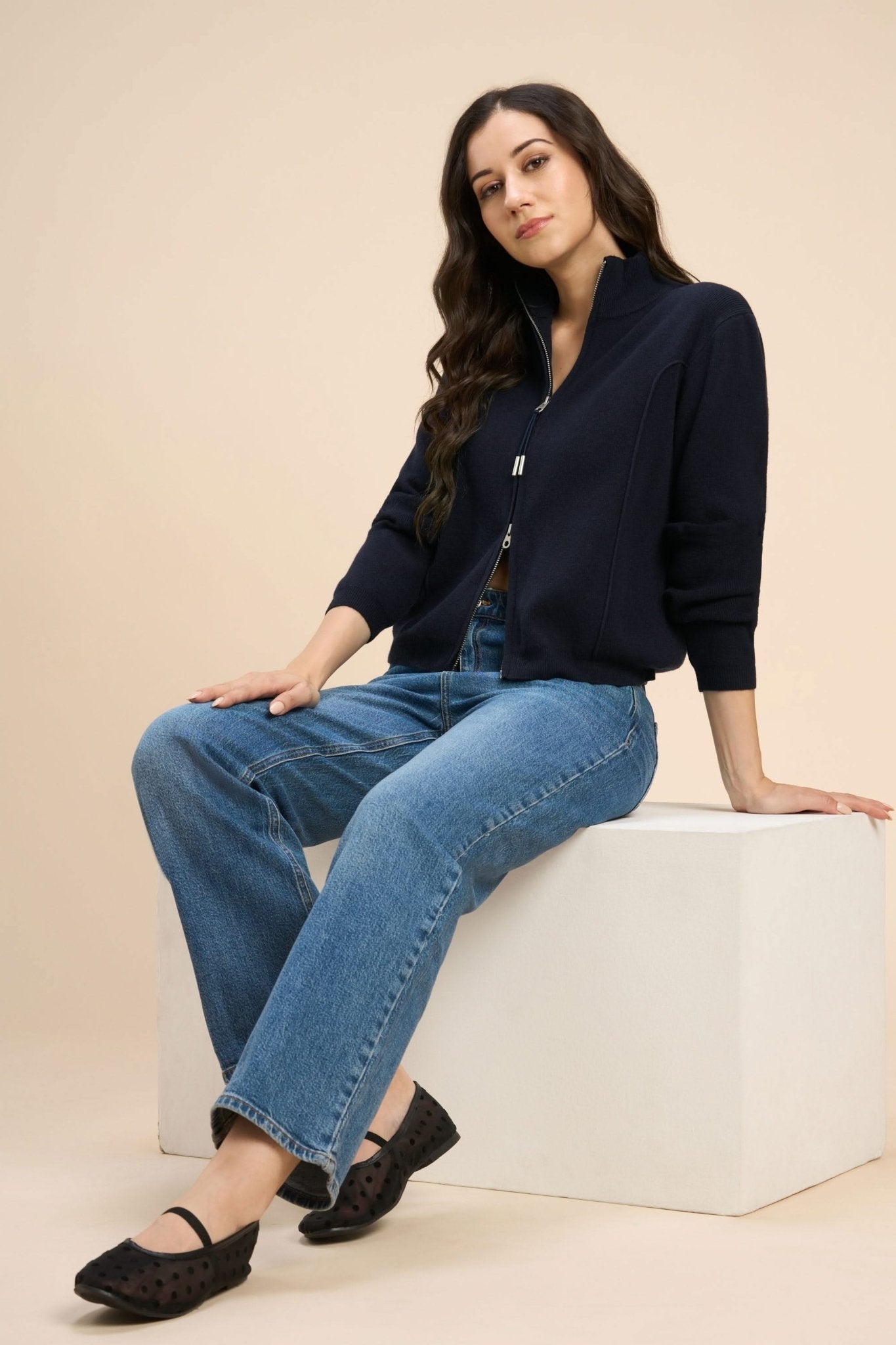 ELIZA CARDIGAN WITH A TWO WAY FRONT ZIP - Sunday Story