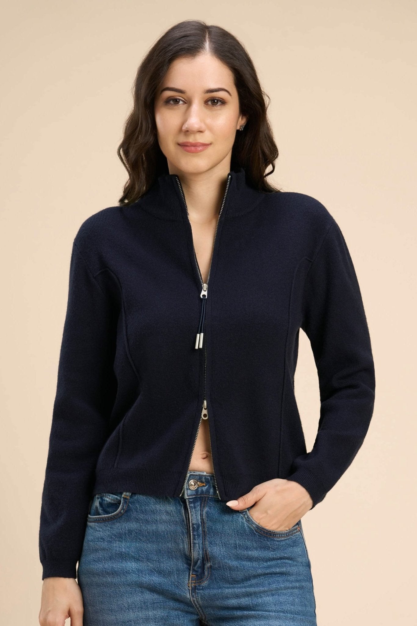 ELIZA CARDIGAN WITH A TWO WAY FRONT ZIP - Sunday Story