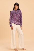 EMBER VISCOSE GEORGETTE SMOCKED POET BLOUSE - Sunday Story