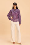 EMBER VISCOSE GEORGETTE SMOCKED POET BLOUSE - Sunday Story