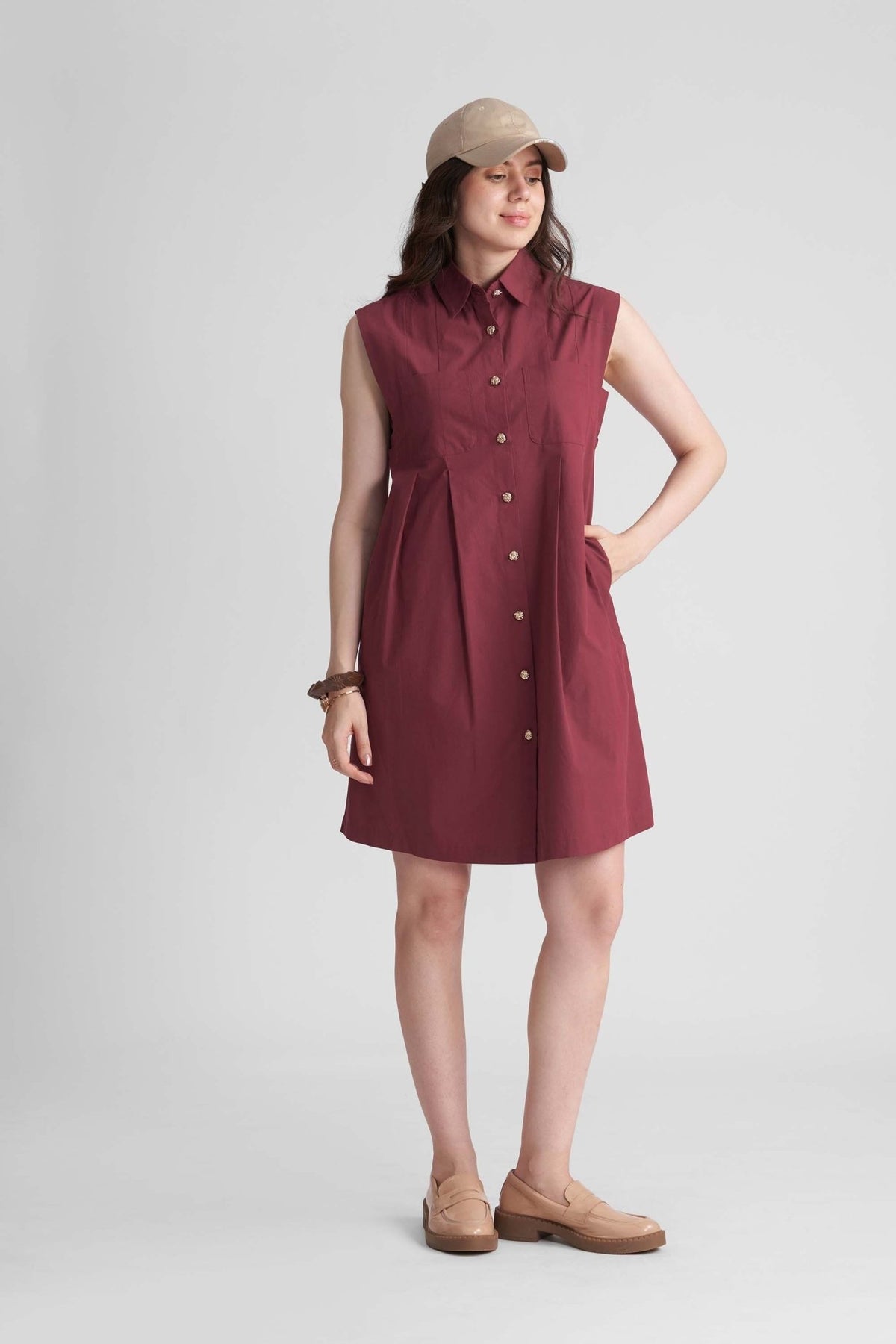 EMMI COTTON SHIRT DRESS WITH JEWEL BUTTONS - Sunday Story