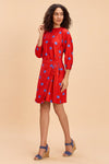 EVERLY POLKA FAUX WRAP VISCOSE SHORT DRESS - Sunday Story