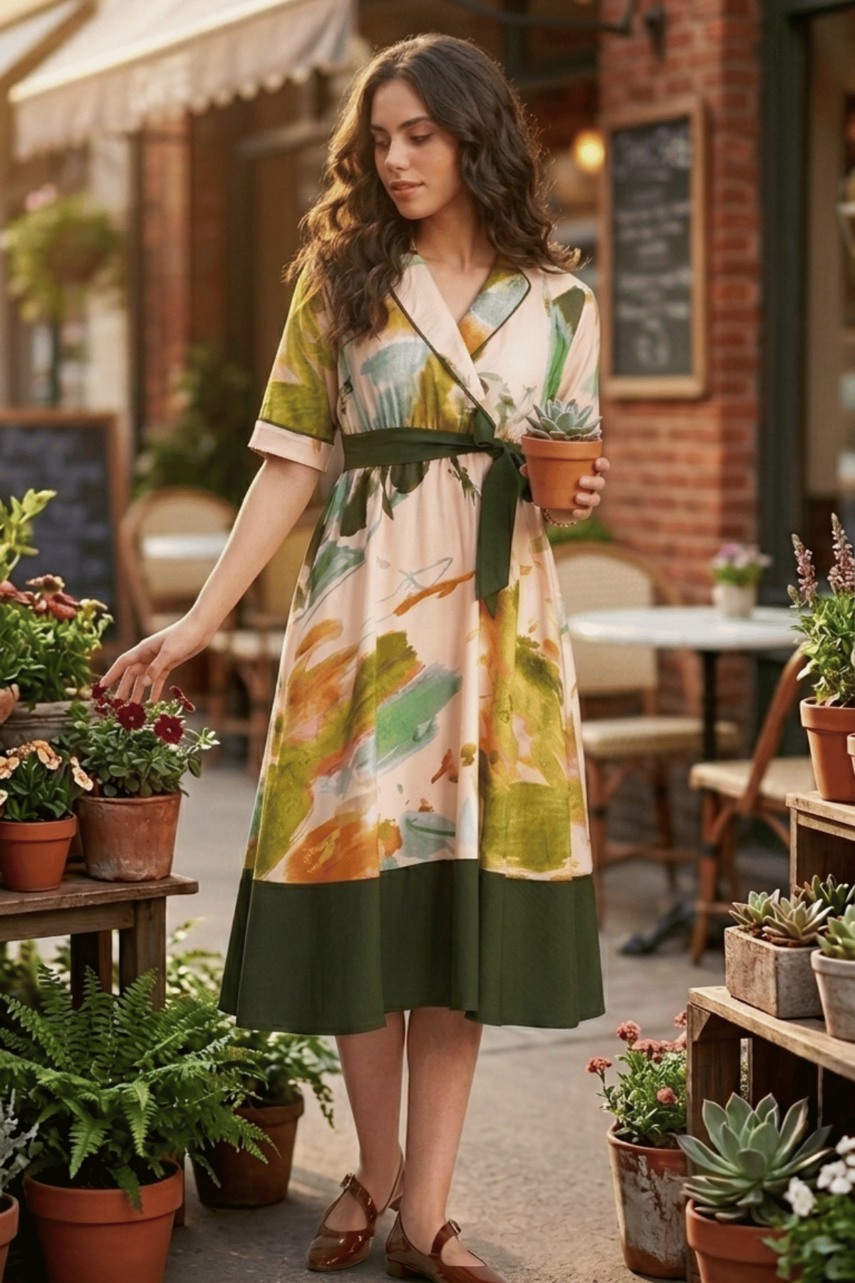 FAWN FIT AND FLARE PRINTED MIDI DRESS - Sunday Story