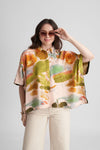 FAWN VISCOSE PRINTED KAFTAN SHIRT WITH STATEMENT BUTTONS - Sunday Story