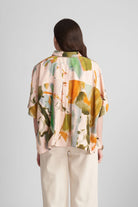 FAWN VISCOSE PRINTED KAFTAN SHIRT WITH STATEMENT BUTTONS - Sunday Story