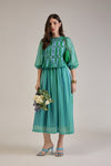 FELIX GREEN BLUE STRIPED PEPLUM & SKIRT CO-ORD SET - Sunday Story