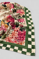 FIA FLORAL PRINTED SCARF WITH CHECKERED BORDER - Sunday Story