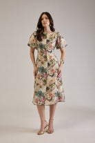 FINOLA PRINTED VISCOSE MIDI DRESS WITH BALLOON SLEEVES - Sunday Story