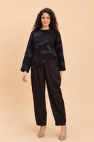 FIONA ROUND NECK PULLOVER WITH LUREX JACQUARD PATTERN - Sunday Story