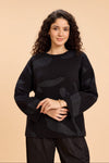 FIONA ROUND NECK PULLOVER WITH LUREX JACQUARD PATTERN - Sunday Story