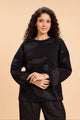 FIONA ROUND NECK PULLOVER WITH LUREX JACQUARD PATTERN