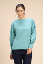 FLEUR T-SHIRT IN FLUID JERSEY WITH VOLUMINOUS SLEEVEES - Sunday Story