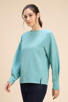 FLEUR T-SHIRT IN FLUID JERSEY WITH VOLUMINOUS SLEEVEES - Sunday Story