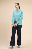 FLEUR T-SHIRT IN FLUID JERSEY WITH VOLUMINOUS SLEEVEES - Sunday Story