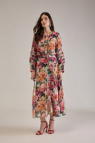GRACE FLORAL PRINT MIX SKIRT CO-ORD SET WITH FROG BUTTONS - Sunday Story