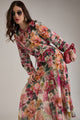 GRACE FLORAL PRINT MIX SKIRT CO-ORD SET WITH FROG BUTTONS