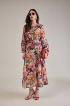 GRACE FLORAL PRINT MIX SKIRT CO-ORD SET WITH FROG BUTTONS - Sunday Story