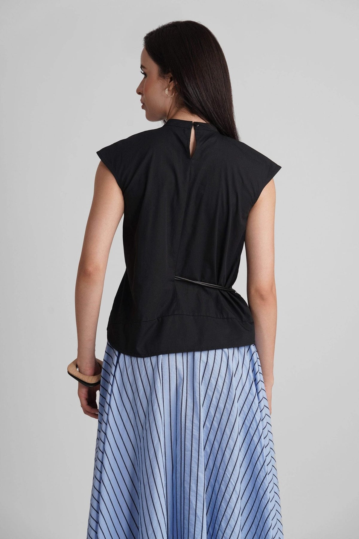 GWEN COTTON POPLIN TOP WITH DETACHABLE BELT - Sunday Story