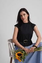 GWEN COTTON POPLIN TOP WITH DETACHABLE BELT - Sunday Story