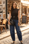 GWEN COTTON POPLIN TOP WITH DETACHABLE BELT - Sunday Story