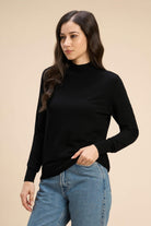 HONEY VISCOSE HIGH NECK PULLOVER - Sunday Story