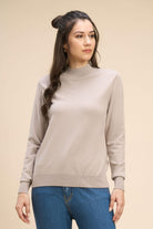 HONEY VISCOSE HIGH NECK PULLOVER - Sunday Story