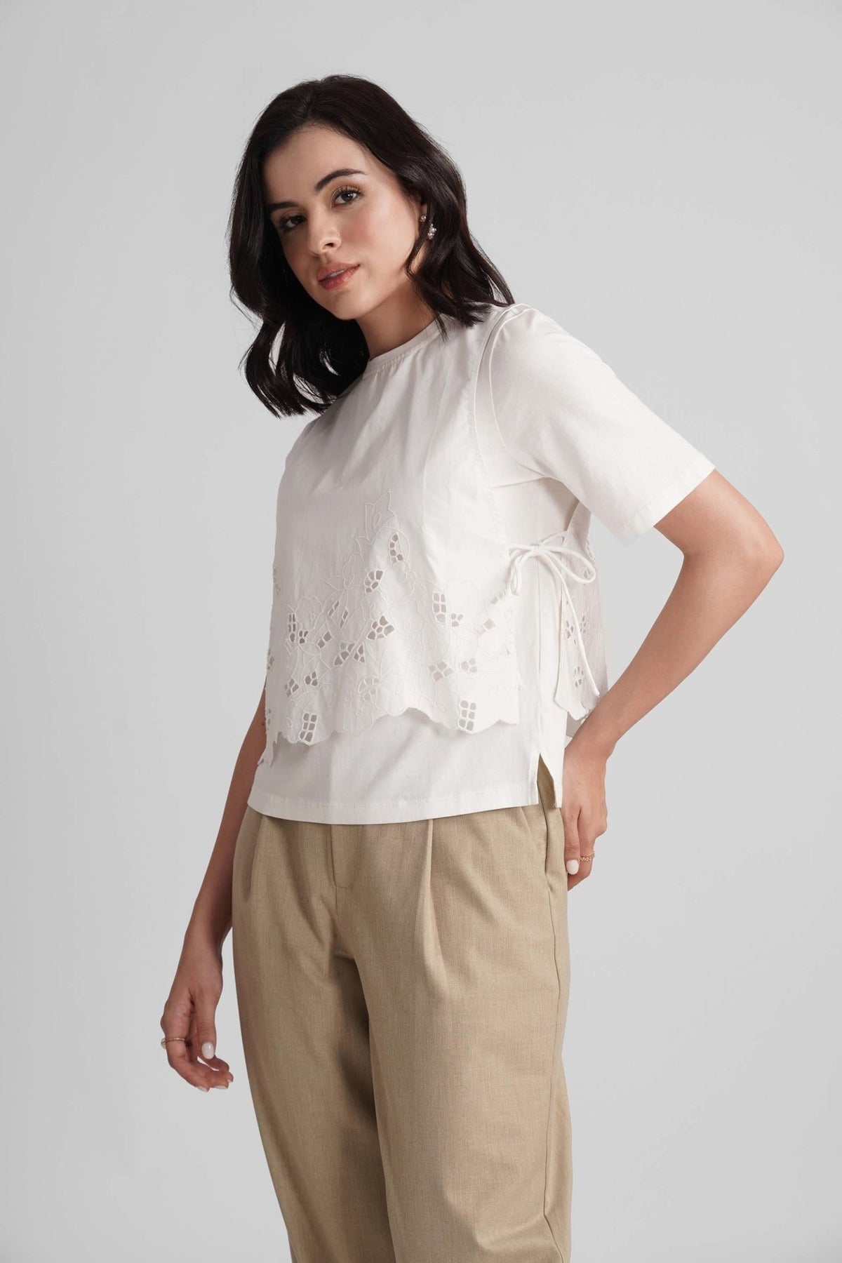 IBIZA COTTON T-SHIRT WITH EMBROIDERED BIB - Sunday Story