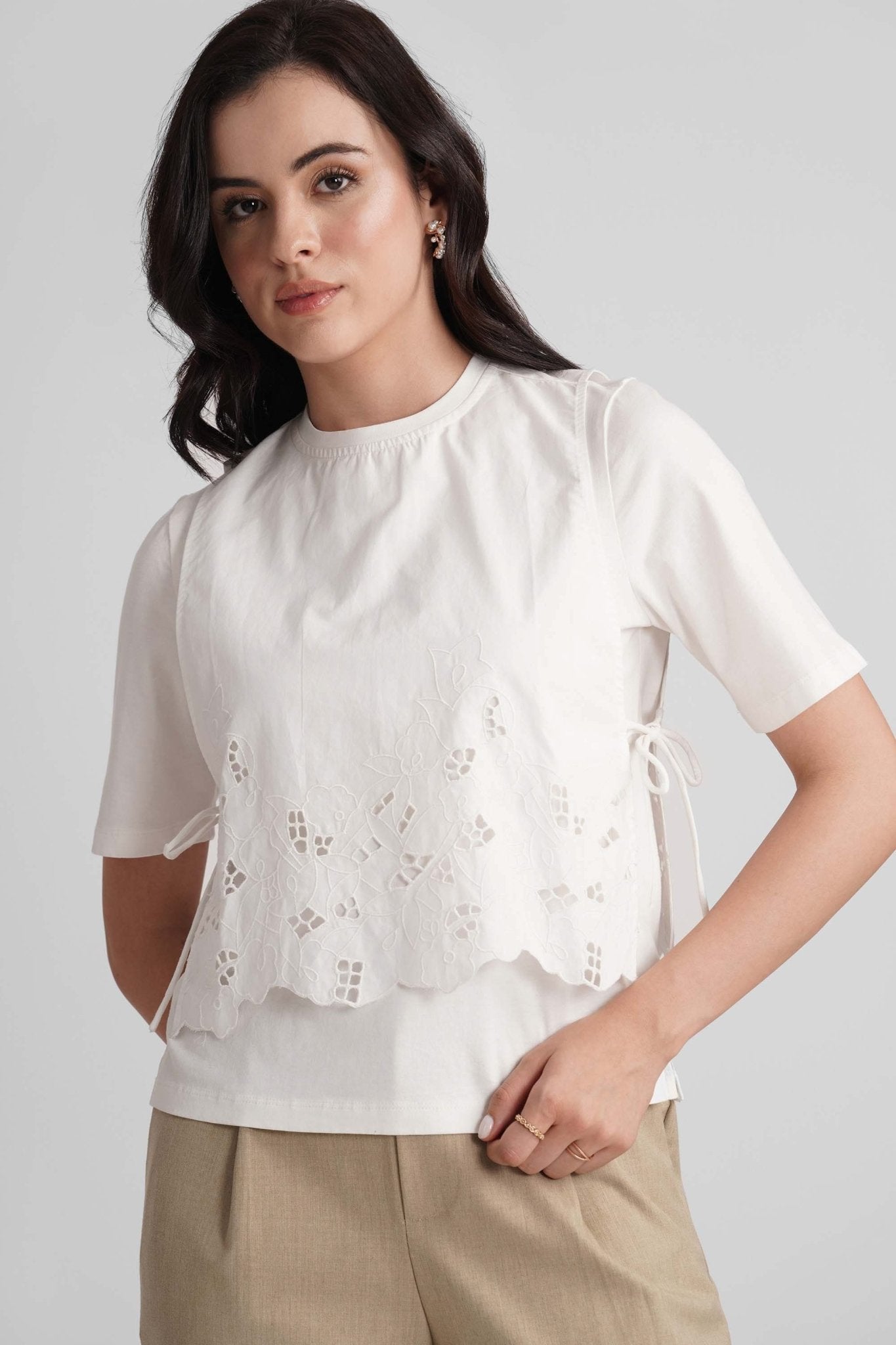 IBIZA COTTON T-SHIRT WITH EMBROIDERED BIB - Sunday Story