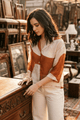 ILUKA VISCOSE PRINTED OVERSIZED CROP SHIRT