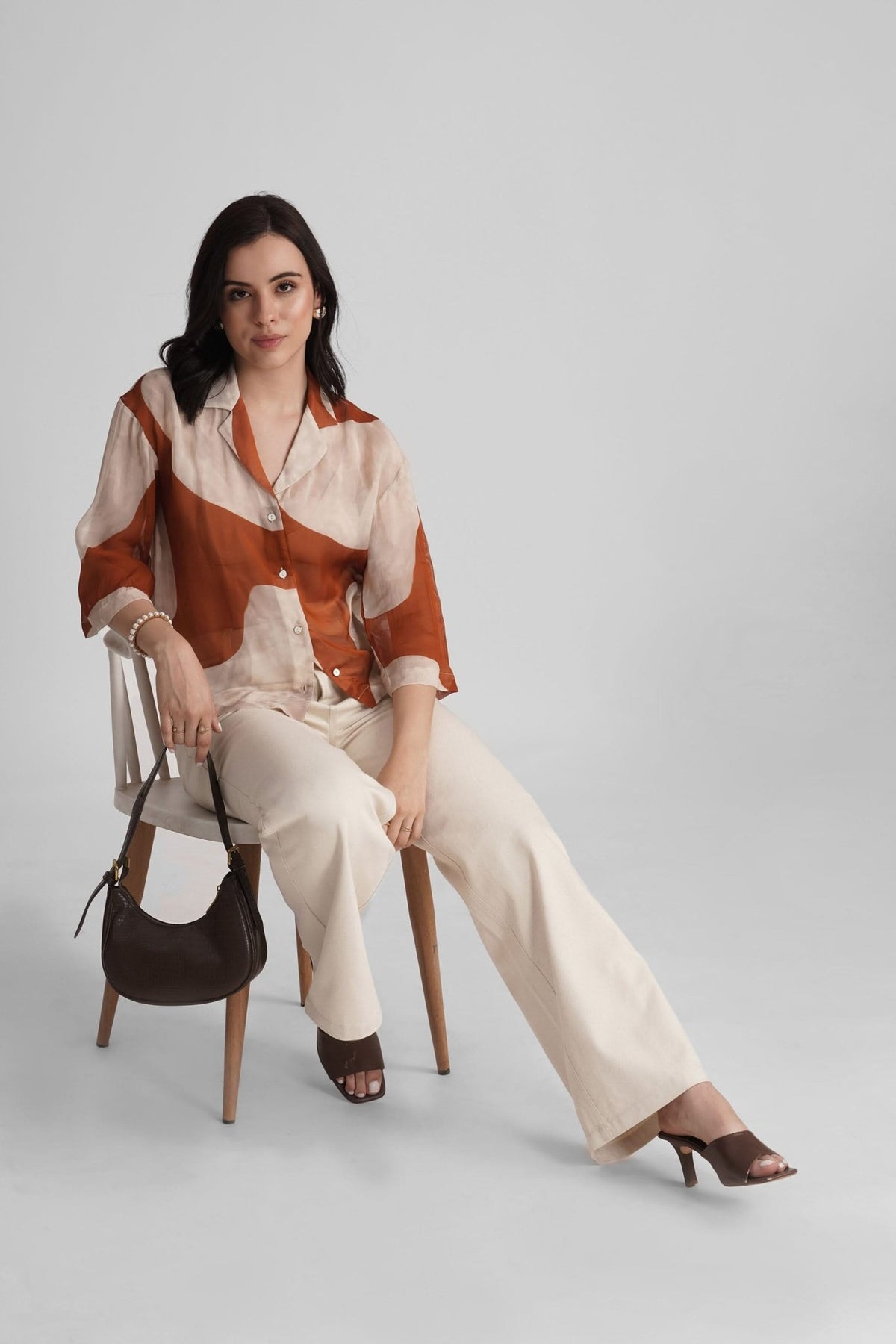 ILUKA VISCOSE PRINTED OVERSIZED CROP SHIRT - Sunday Story