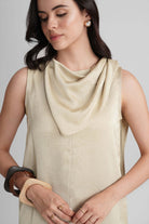 IRENE SATIN SLEEVELESS TOP WITH SCARF DETAIL - Sunday Story