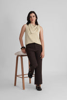 IRENE SATIN SLEEVELESS TOP WITH SCARF DETAIL - Sunday Story