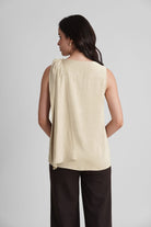 IRENE SATIN SLEEVELESS TOP WITH SCARF DETAIL - Sunday Story