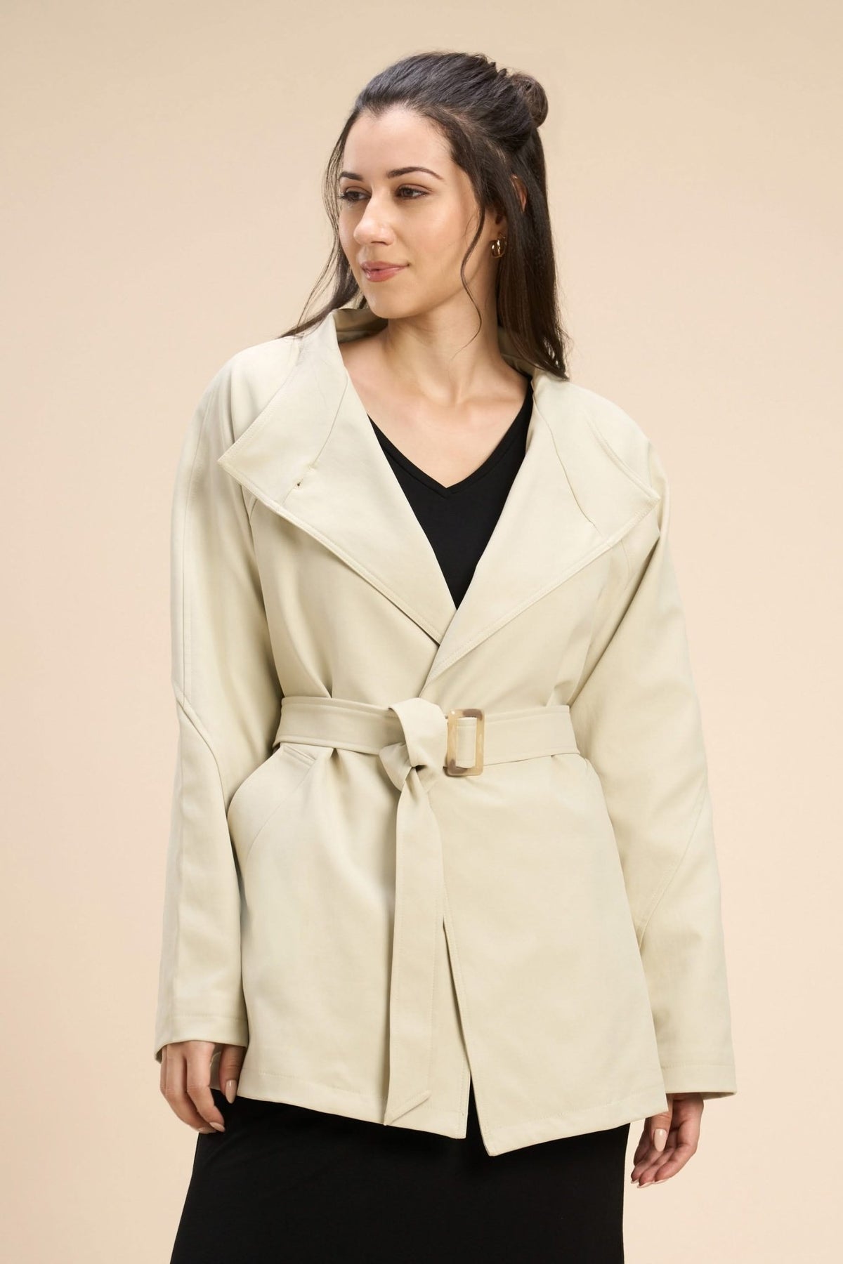 ISLA SHORT TRENCH COAT WITH DETACHABLE BELT - Sunday Story