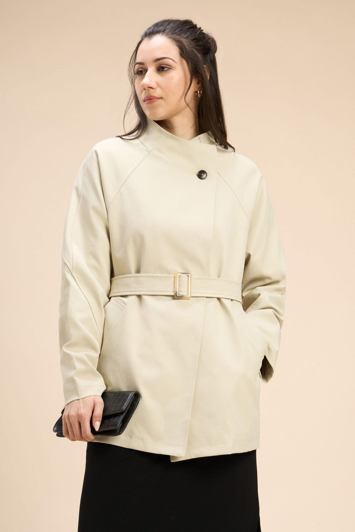 ISLA SHORT TRENCH COAT WITH DETACHABLE BELT - Sunday Story
