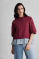 IVORY FAUX LAYERED COLORBLOCK T-SHIRT