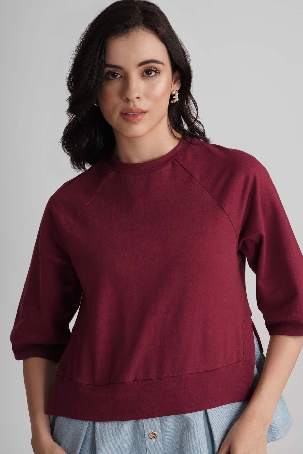 IVORY FAUX LAYERED COLORBLOCK T-SHIRT - Sunday Story