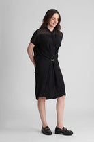 JANE RELAXED MIDI DRESS WITH FRONT TIE ADJUSTER - Sunday Story