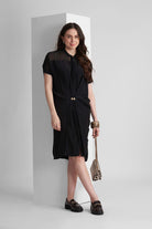 JANE RELAXED MIDI DRESS WITH FRONT TIE ADJUSTER - Sunday Story