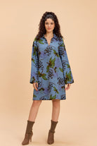 JENA PRINTED COTTON DENIM SHORT A-LINE DRESS - Sunday Story
