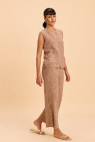 JIMMY 3D FLORAL JACQUARD KNITTED VEST CO-ORD SET - Sunday Story
