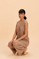 JIMMY 3D FLORAL JACQUARD KNITTED VEST CO-ORD SET - Sunday Story