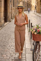 JIMMY 3D FLORAL JACQUARD KNITTED VEST CO-ORD SET - Sunday Story