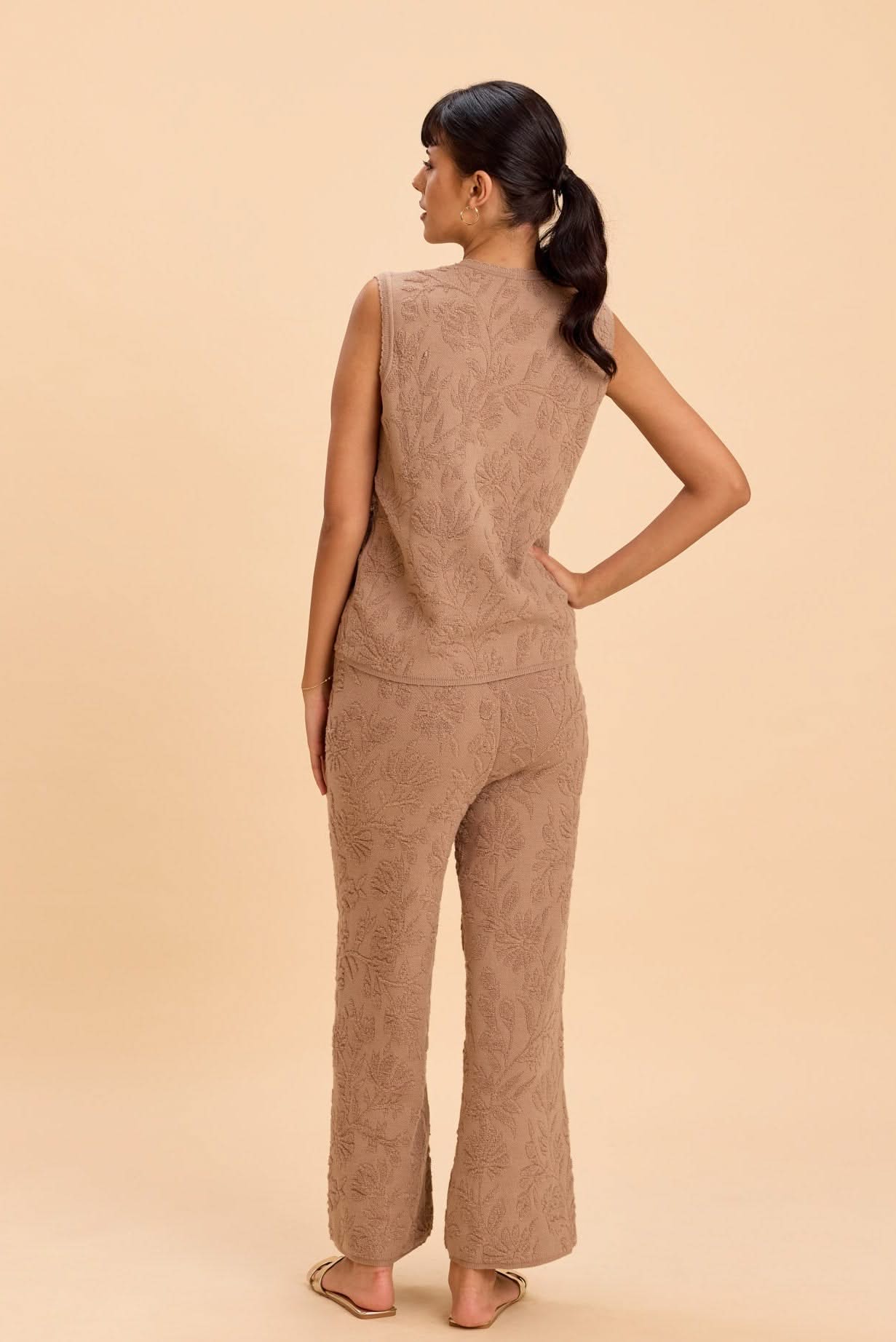 JIMMY 3D FLORAL JACQUARD KNITTED VEST CO-ORD SET - Sunday Story