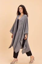 JOLLY LACE JACQUARD FRONT OPEN KNITTED CAPE - Sunday Story
