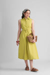 KAIRO COTTON SLEEVELESS MIDI DRESS WITH LACE COLLAR - Sunday Story