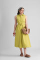 KAIRO COTTON SLEEVELESS  MIDI DRESS WITH LACE COLLAR